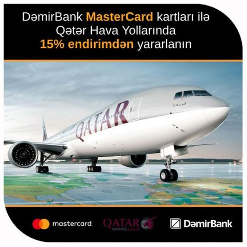 Səyahət biletləri DəmirBank-ın kartı ilə 15% endirimlə satılır