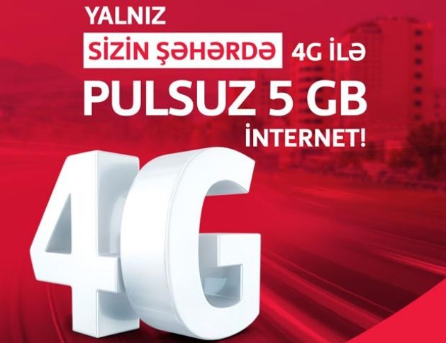 “Bakcell”dən 16 bölgənin sakinlərinə 5Gb PULSUZ 4G interneti 