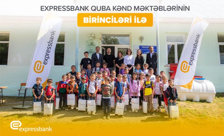 Expressbank ucqar kəndlərdəki birinci sinifləri sevindirdi