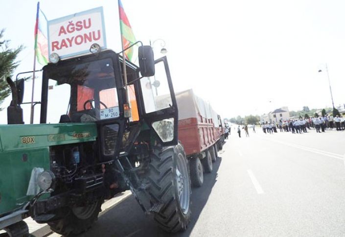 Ağsu pambıqla dolu ilk lafet karvanını yola salıb