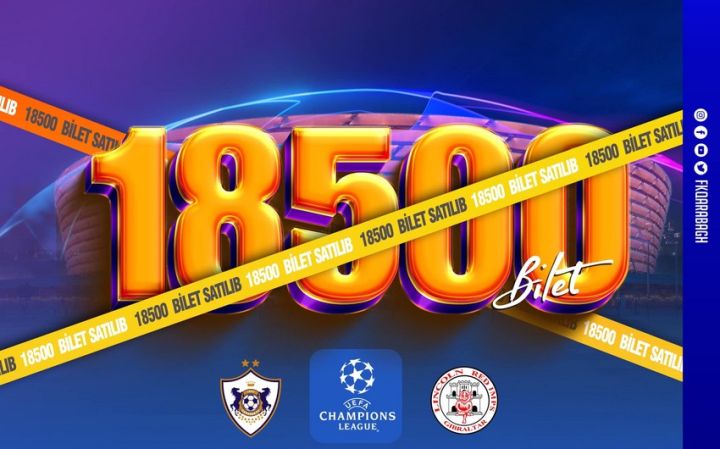 “Qarabağ”ın “Linkoln”la oyununa 18 500 bilet satılıb